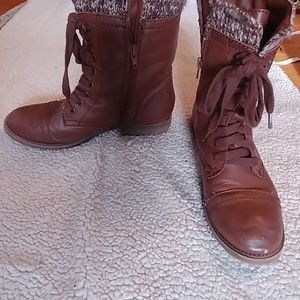 Lace up zip up boots